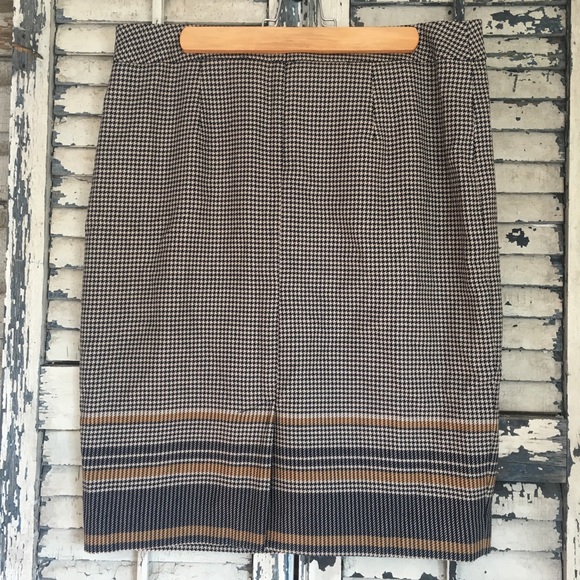 Pendleton Skirt Pencil Wool Houndstooth Striped 12 - Picture 4 of 6
